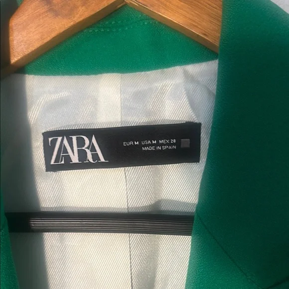 Zara Green Sport Coat with Notched Lapels - Picture 2 of 4